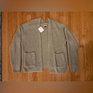 American Eagle Chunky Knit Open Front Cardigan | Small | Sage Green